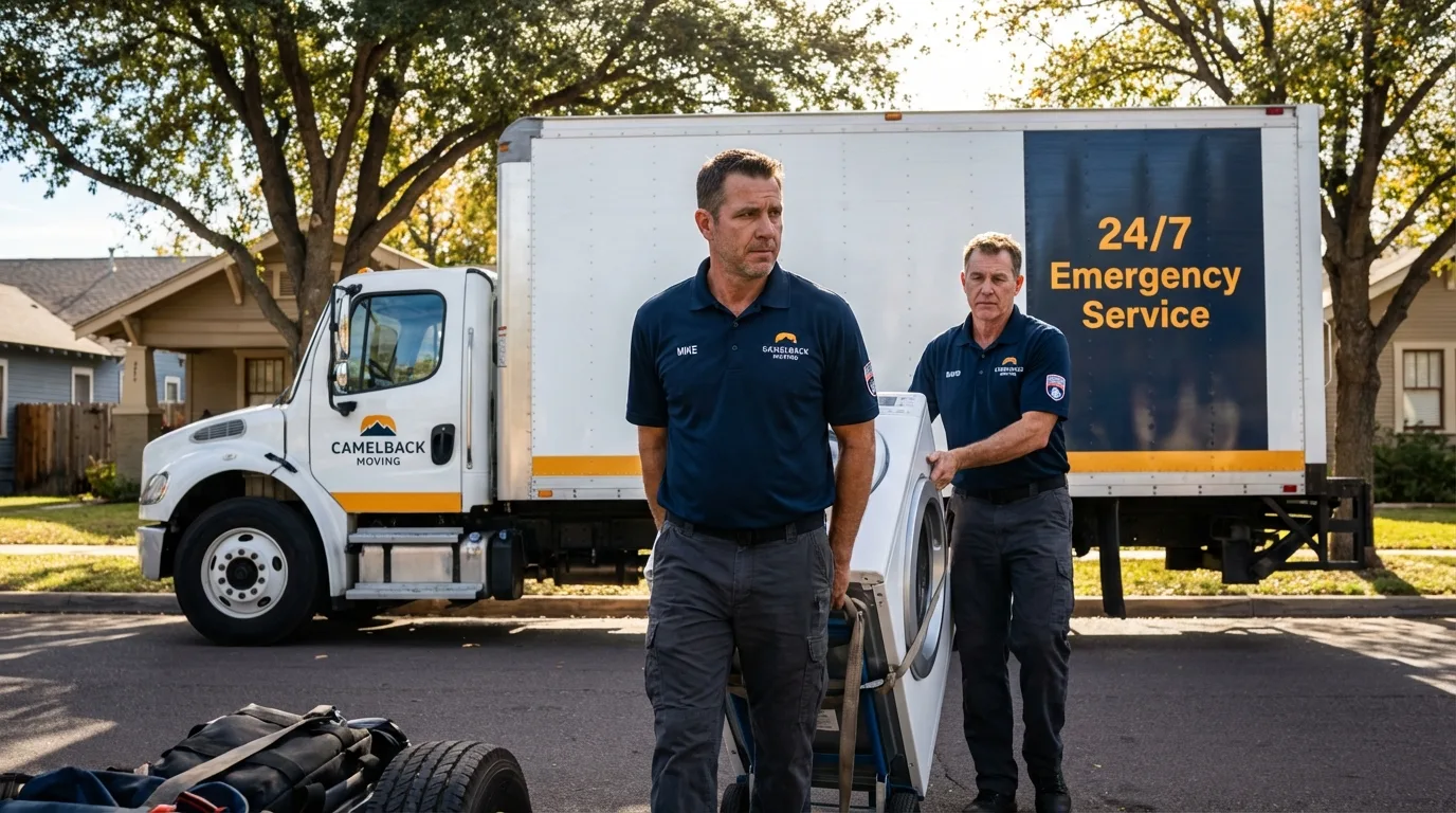 CamelBack Moving crew loading furniture in Queen Creek, AZ